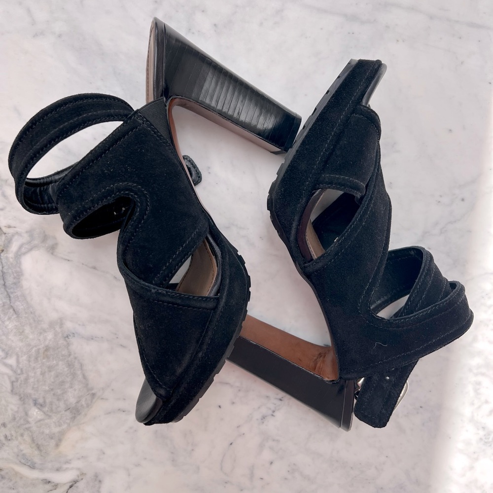 Donald J Pilner black suede platform sandal dress shoes size 11 Women’s